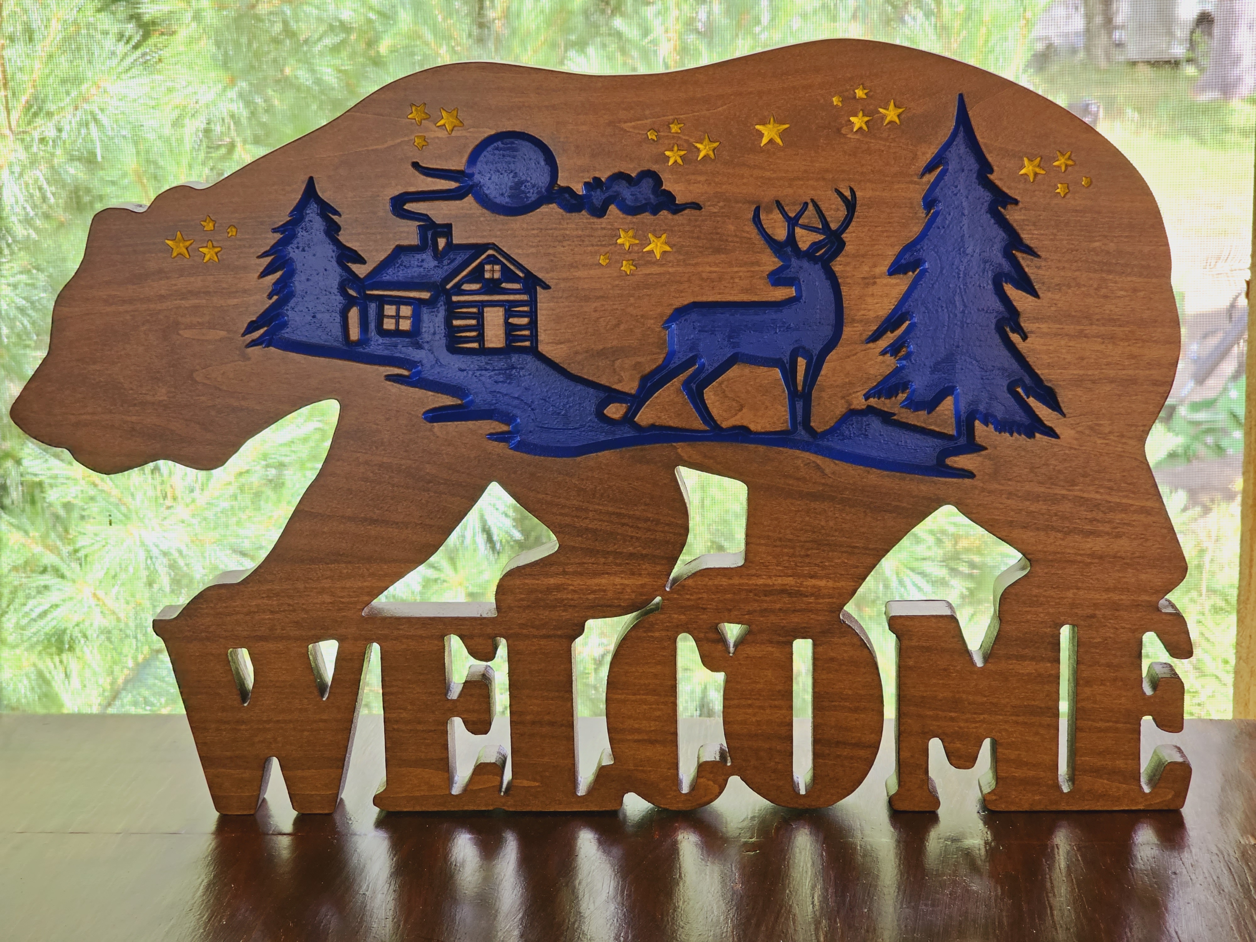 Cottage bear welcome signs